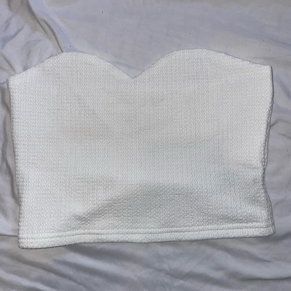 White Scalloped Tube Top